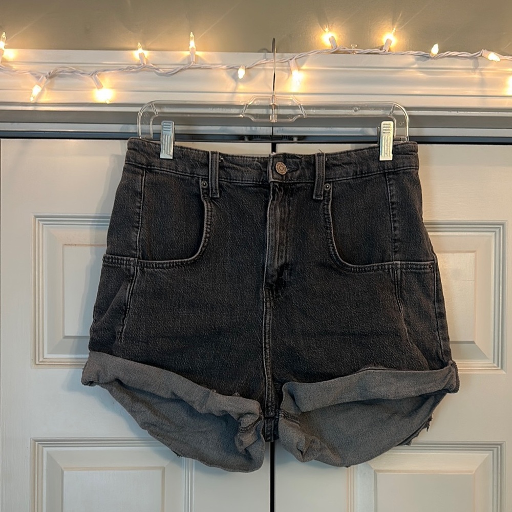 BDG Black Jean Shorts High-Waisted Cuffed